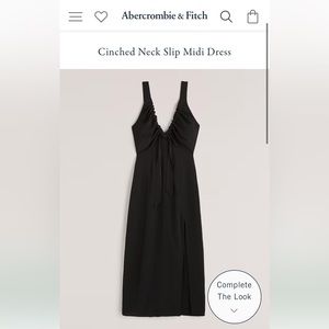 Abercrombie Cinched Neck Slip Midi Dress